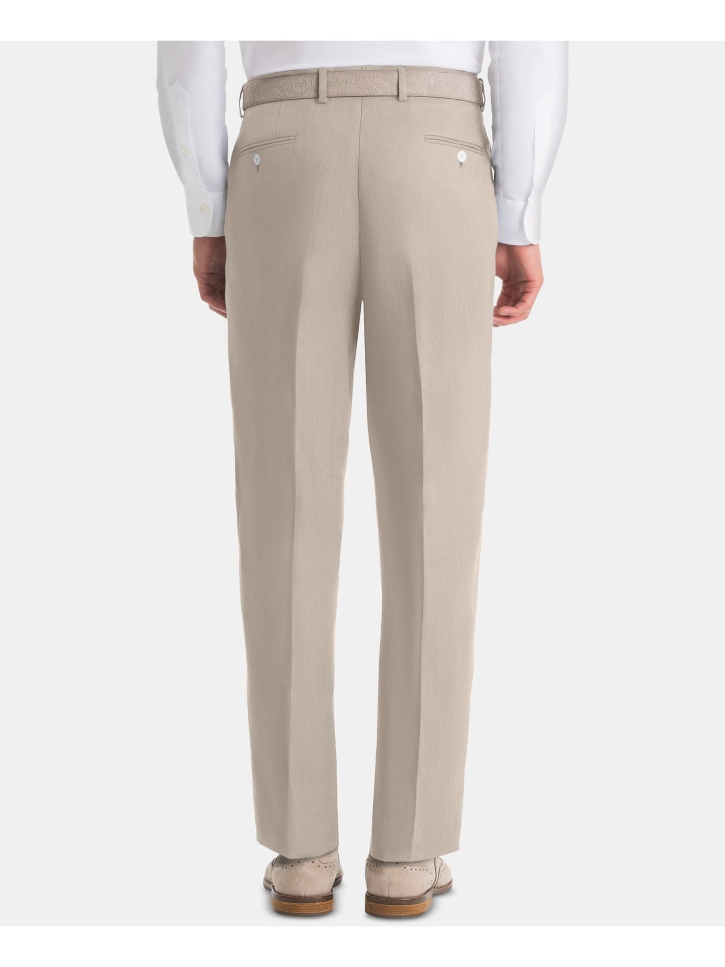 Calça Ralph Lauren Masculina Classic Fit Frente Lisa Bege Tamanho 33X32