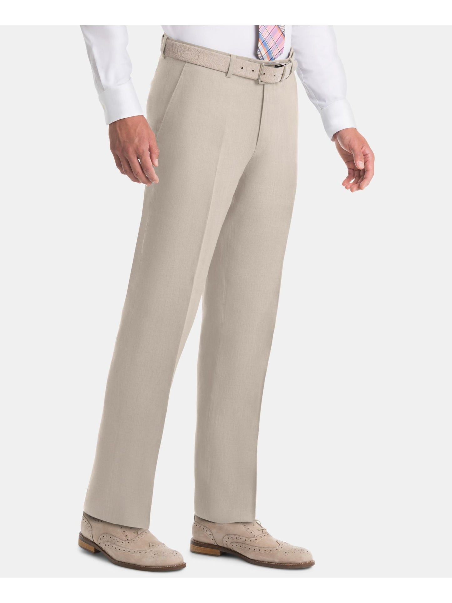 Calça Ralph Lauren Masculina Classic Fit Frente Lisa Bege Tamanho 33X32