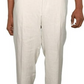 Calça social masculina Ralph Lauren de linho com frente lisa, bege, tamanho 36x29