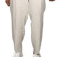 Calça social masculina Ralph Lauren de linho com frente lisa, marrom, tamanho 40x32