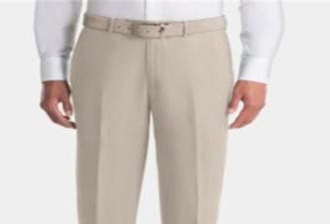 Calça de linho Ralph Lauren UltraFlex Classic Fit masculina, bege, tamanho 40x34