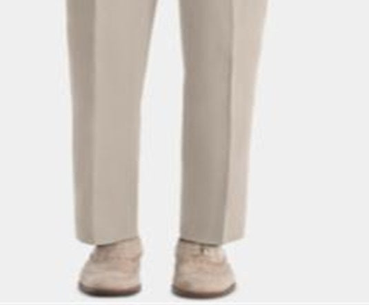 Calça de linho Ralph Lauren UltraFlex Classic Fit masculina, bege, tamanho 40x34