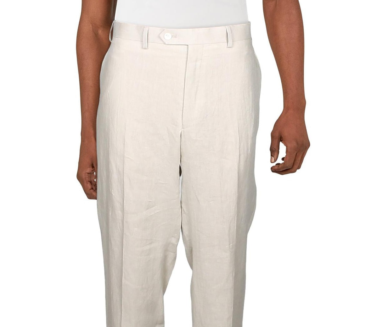 Terno de linho Ralph Lauren masculino, bege, liso, calças separadas, tamanho 42x32