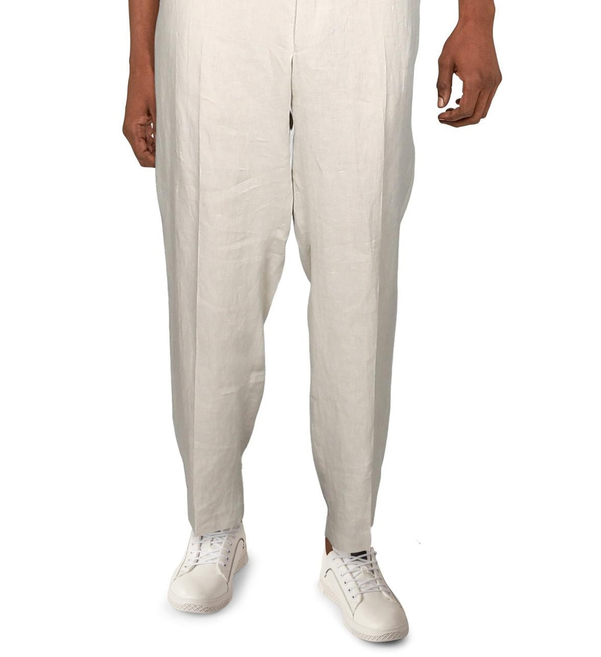 Terno de linho Ralph Lauren masculino, bege, liso, calças separadas, tamanho 42x32
