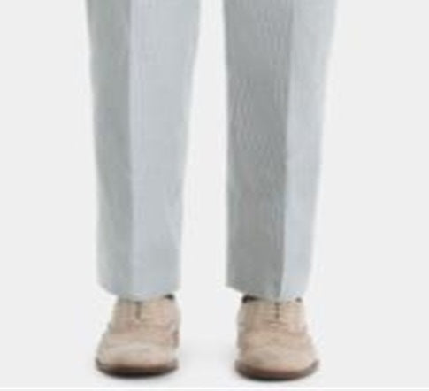 Calça Ralph Lauren Masculina UltraFlex Classic Fit Seersucker Algodão Azul Tamanho 33X32