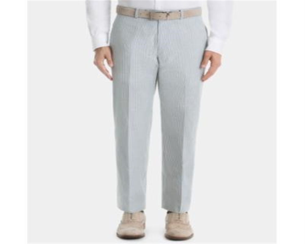 Calça Ralph Lauren Masculina UltraFlex Classic Fit Seersucker Algodão Azul Tamanho 33X32