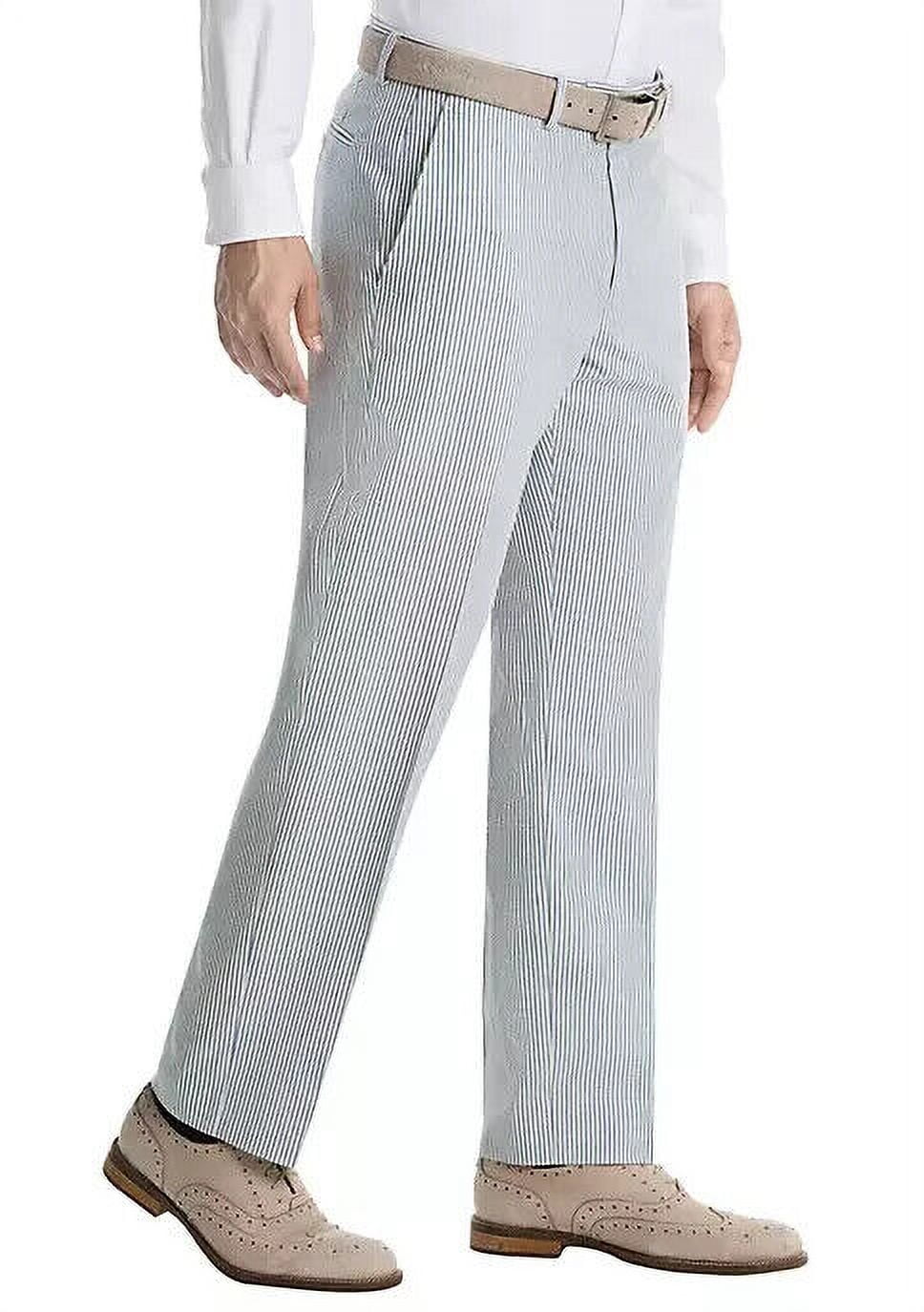 Calça Ralph Lauren Masculina Classic Fit Seersucker Algodão Azul Tamanho 44X30