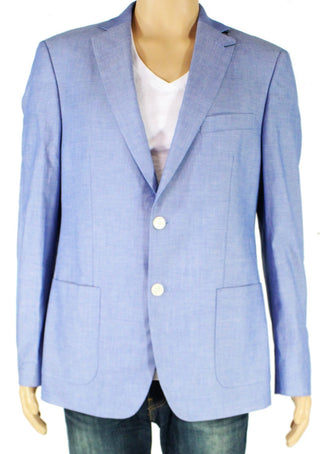 Ralph Lauren Casaco Esportivo Masculino Longo Chambray Dois Botões Azul Tamanho 40