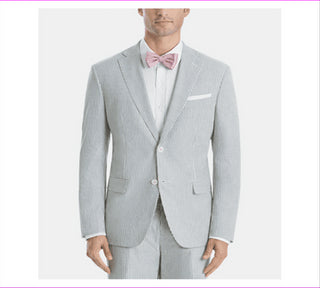 Ralph Lauren Masculino UltraFlex Classic Fit Seersucker Algodão Esportivo Azul Tamanho 40