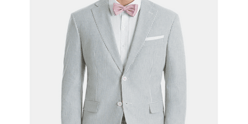 Ralph Lauren Masculino UltraFlex Classic Fit Seersucker Algodão Esportivo Azul Tamanho 40
