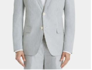 Casaco esportivo masculino Ralph Lauren Classic Fit Seersucker Cotton, azul, tamanho 58