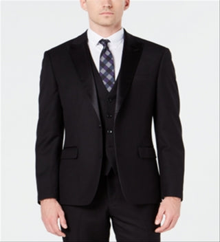 Jaqueta de smoking masculina Ryan Seacrest Distinction Slim Fit, preta, tamanho 46