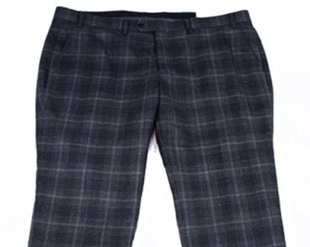 Calça social masculina Ralph Lauren xadrez de lã preta tamanho 38x30