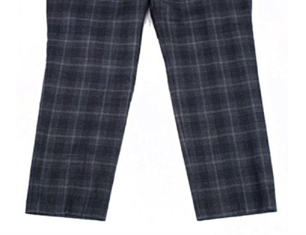 Calça social masculina Ralph Lauren xadrez de lã preta tamanho 38x30