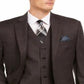 Jaqueta Ralph Lauren Masculina de Lã Xadrez com Abotoamento Único e Janela Marrom Tamanho 50