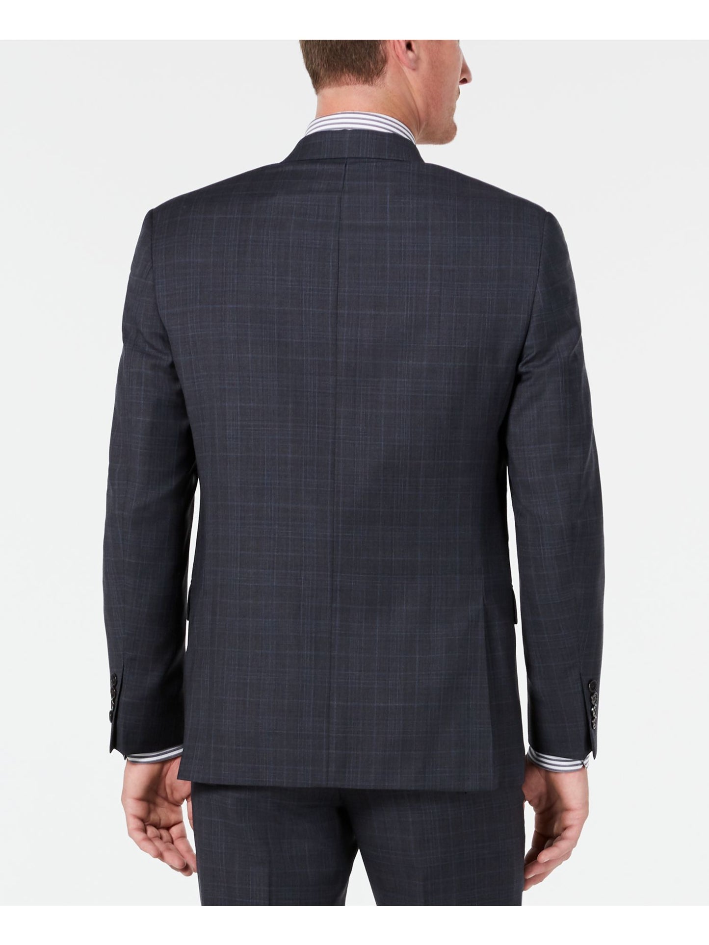 Jaqueta xadrez masculina Ralph Lauren com botões cinza, tamanho 46