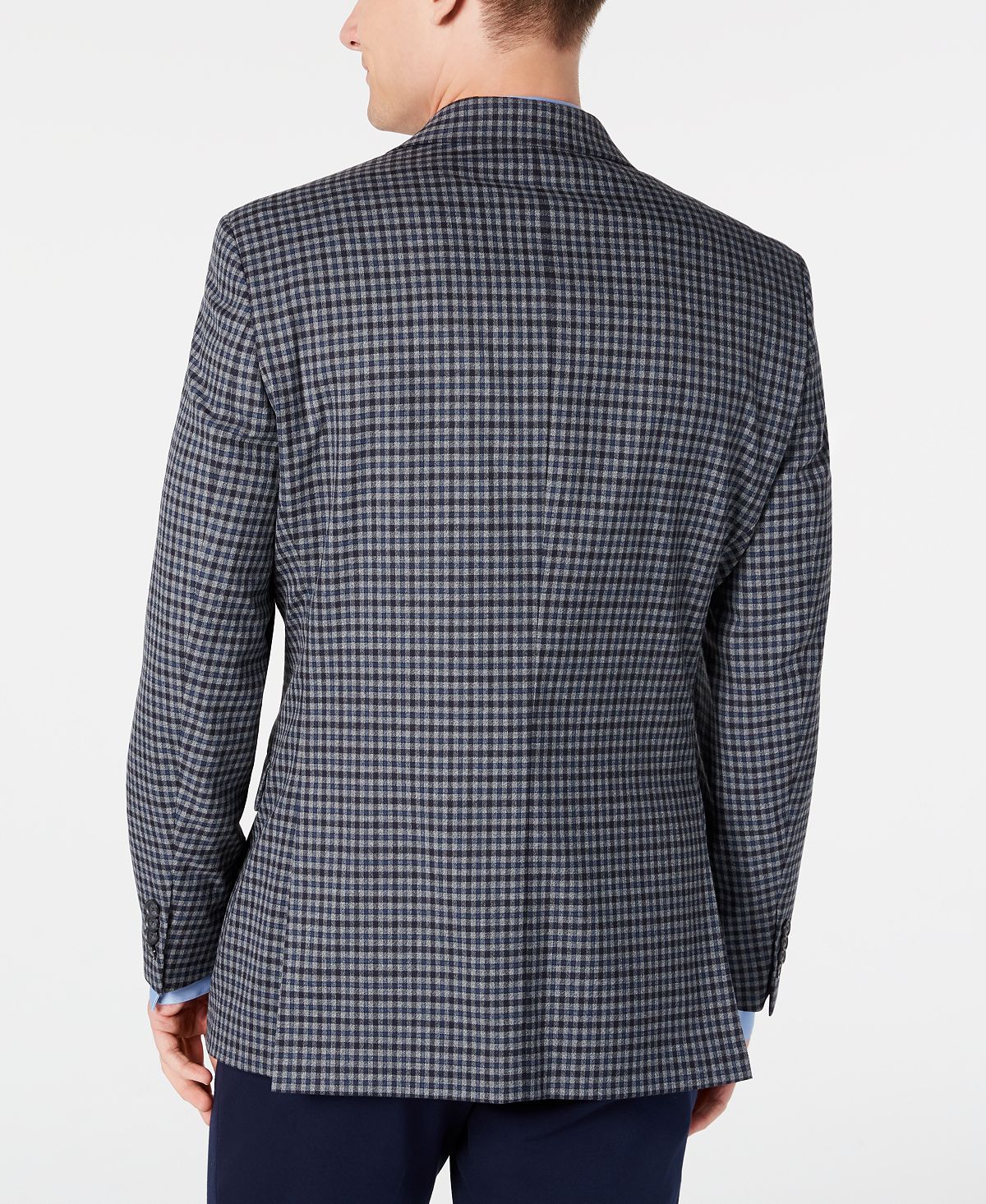 Tommy Hilfiger Jaqueta esportiva xadrez masculina Modern Fit cinza, tamanho 43