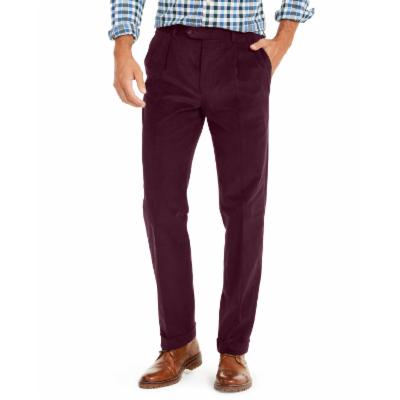 Calça masculina Lauren Ralph Lauren, cor marrom, perna reta, corte clássico, vinho, tamanho L42/L32