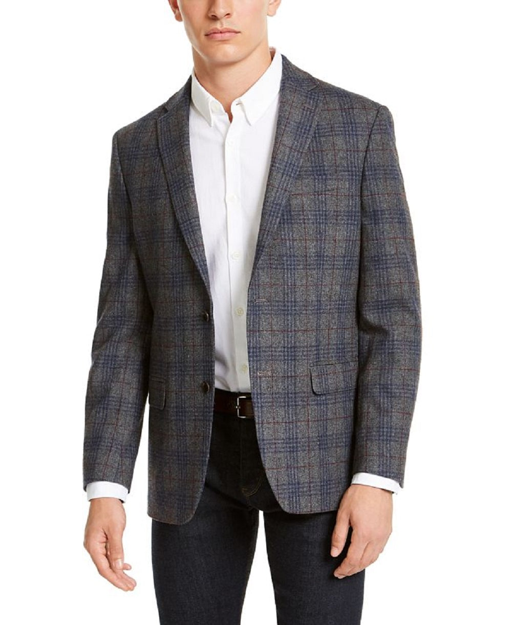 Tommy Hilfiger Masculino Modern Fit Thflex Stretch Xadrez Casaco Esportivo Cinza Tamanho 46