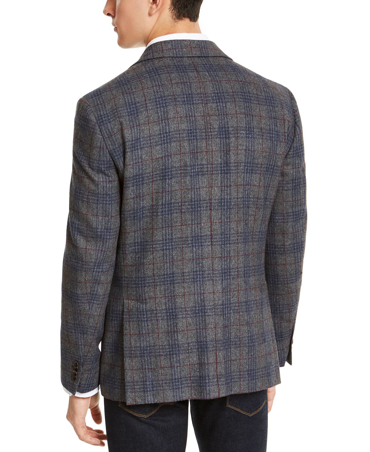 Tommy Hilfiger Masculino Modern Fit Thflex Stretch Xadrez Casaco Esportivo Cinza Tamanho 46