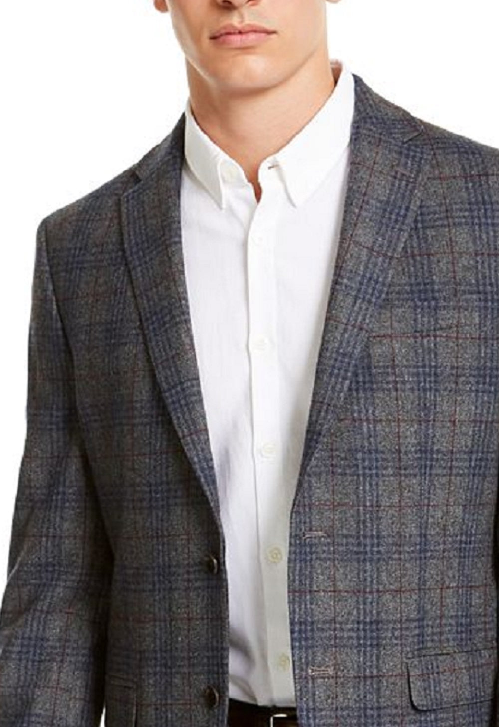 Tommy Hilfiger Masculino Modern Fit Thflex Stretch Xadrez Casaco Esportivo Cinza Tamanho 46