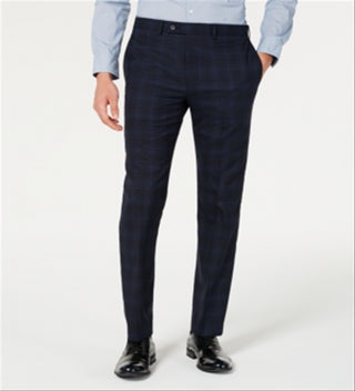 Calvin Klein Masculino X Slim Fit Stretch Xadrez Calça Separada Azul Tamanho 32X32
