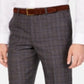 Calça de terno xadrez elástica para airsoft masculina Michael Kors Classic Regular Fit marrom tamanho 34x30