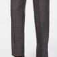 Calça de terno xadrez elástica para airsoft masculina Michael Kors Classic Regular Fit marrom tamanho 34x30