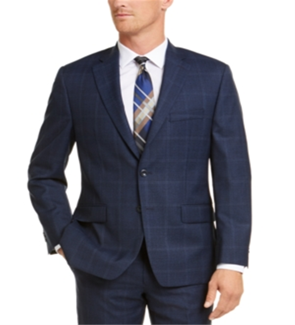 Jaqueta Masculina Michael Kors Classic Fit Airsoft Xadrez Elástico Azul Tamanho 48