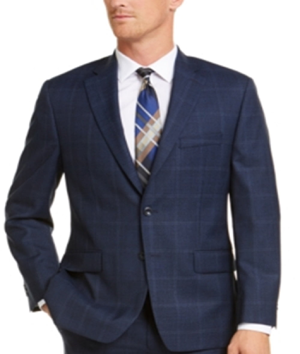 Jaqueta Masculina Michael Kors Classic Fit Airsoft Xadrez Elástico Azul Tamanho 48