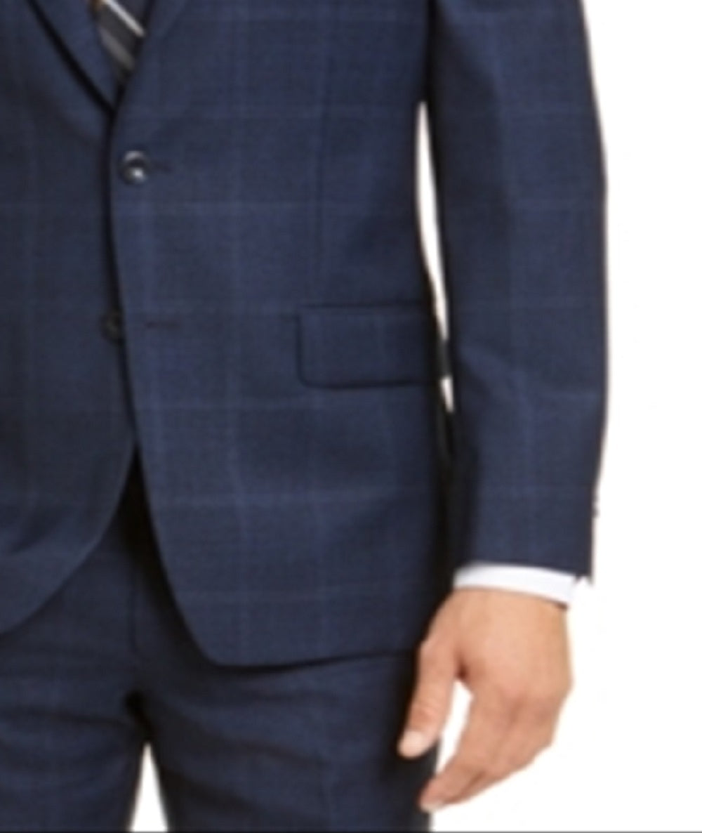 Jaqueta Masculina Michael Kors Classic Fit Airsoft Xadrez Elástico Azul Tamanho 48