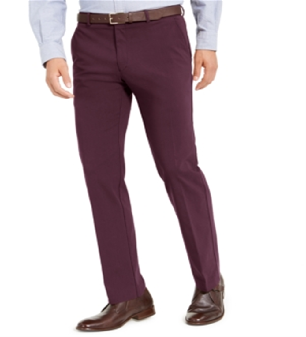 Calça social Tommy Hilfiger Masculina Modern Fit Thflex Stretch Comfort Roxa Tamanho 42X30