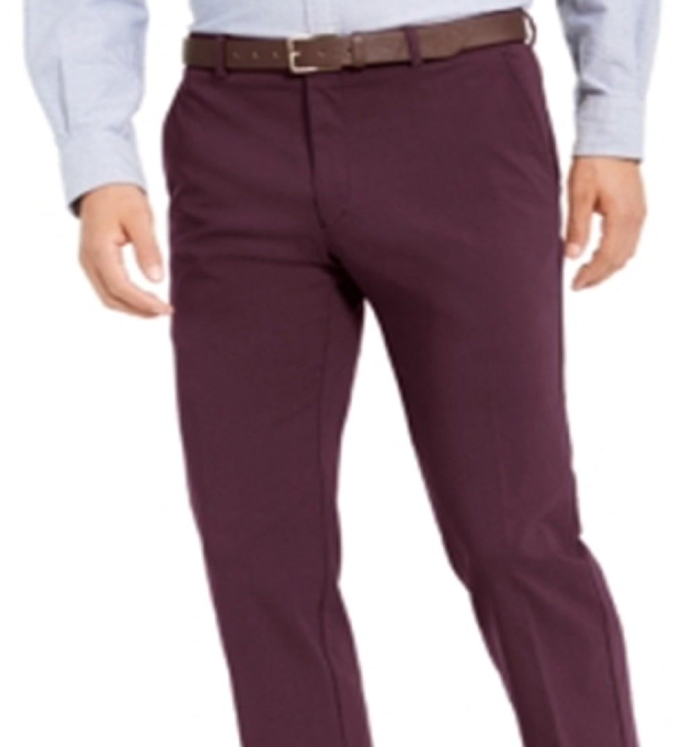 Calça social Tommy Hilfiger Masculina Modern Fit Thflex Stretch Comfort Roxa Tamanho 42X30