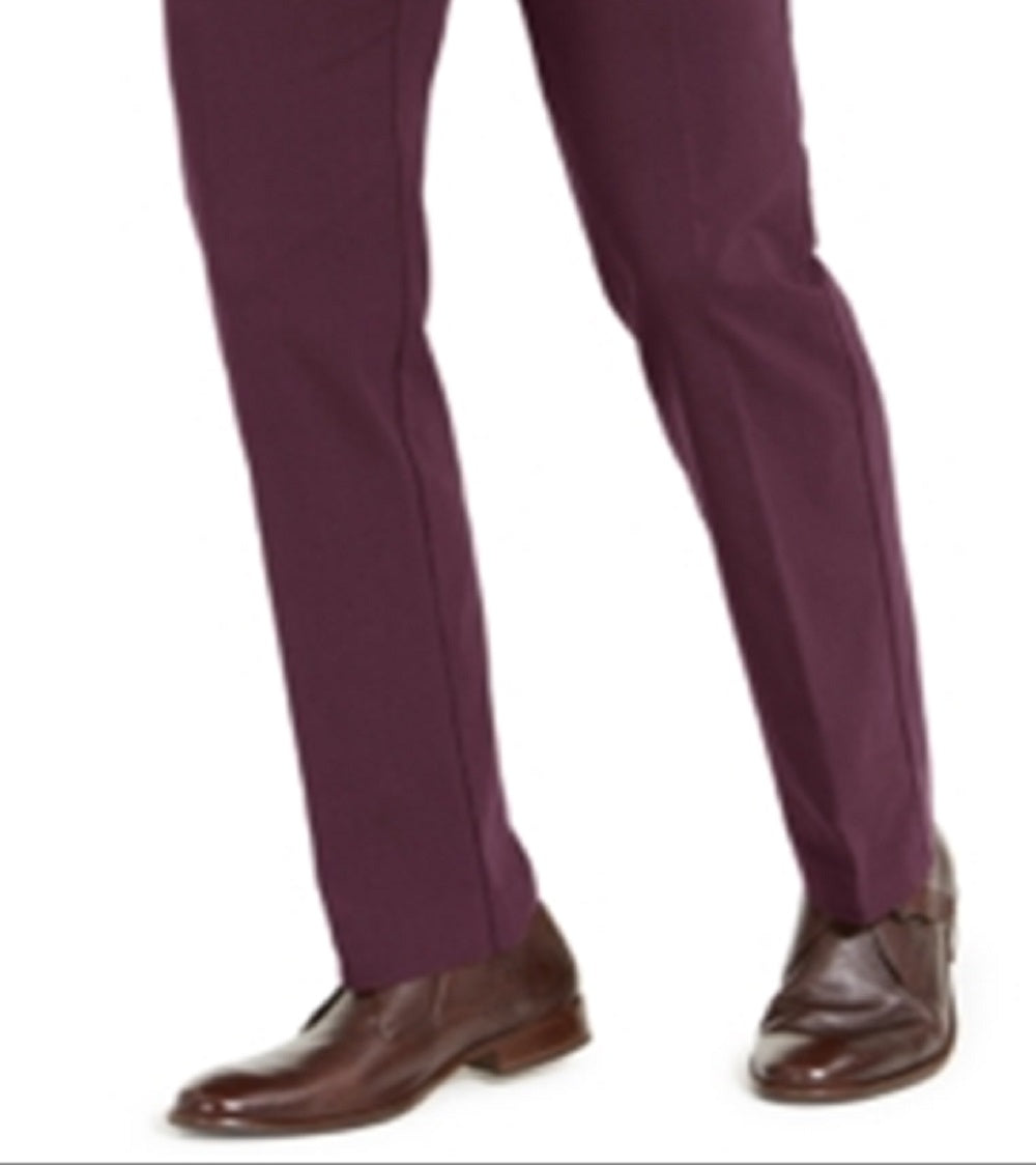 Calça social Tommy Hilfiger Masculina Modern Fit Thflex Stretch Comfort Roxa Tamanho 42X30
