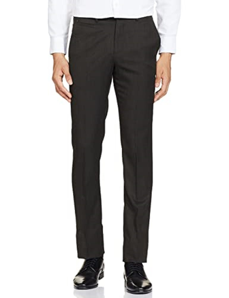 Calça social Calvin Klein Slim Fit Stretch Mini Grid Masculina Preta Tamanho 42X32