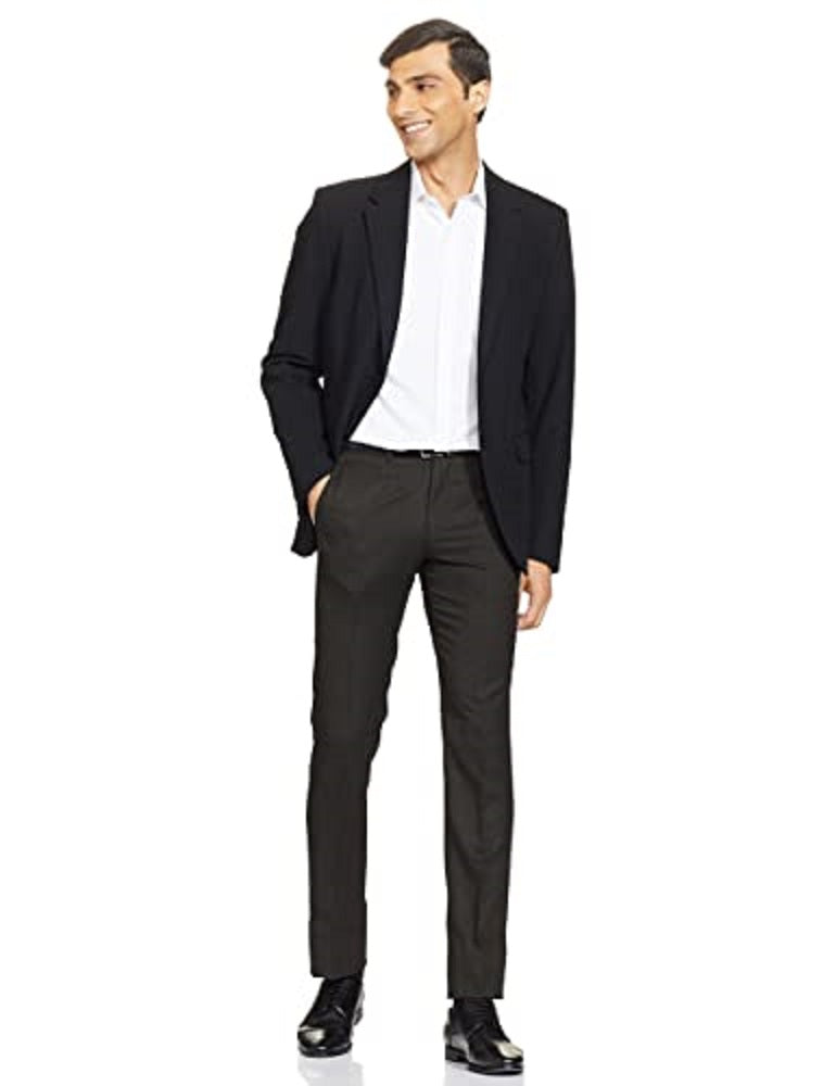 Calça social Calvin Klein Slim Fit Stretch Mini Grid Masculina Preta Tamanho 42X32