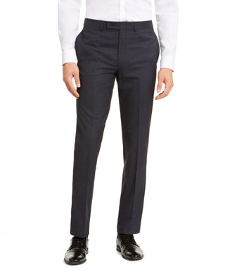 Calça social Calvin Klein Slim Fit Stretch Mini Grid Masculina Azul Tamanho 42X32