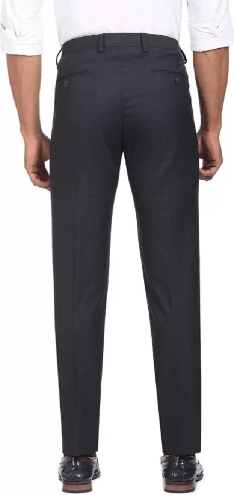 Calça social Calvin Klein Slim Fit Stretch Mini Grid Masculina Azul Tamanho 42X32