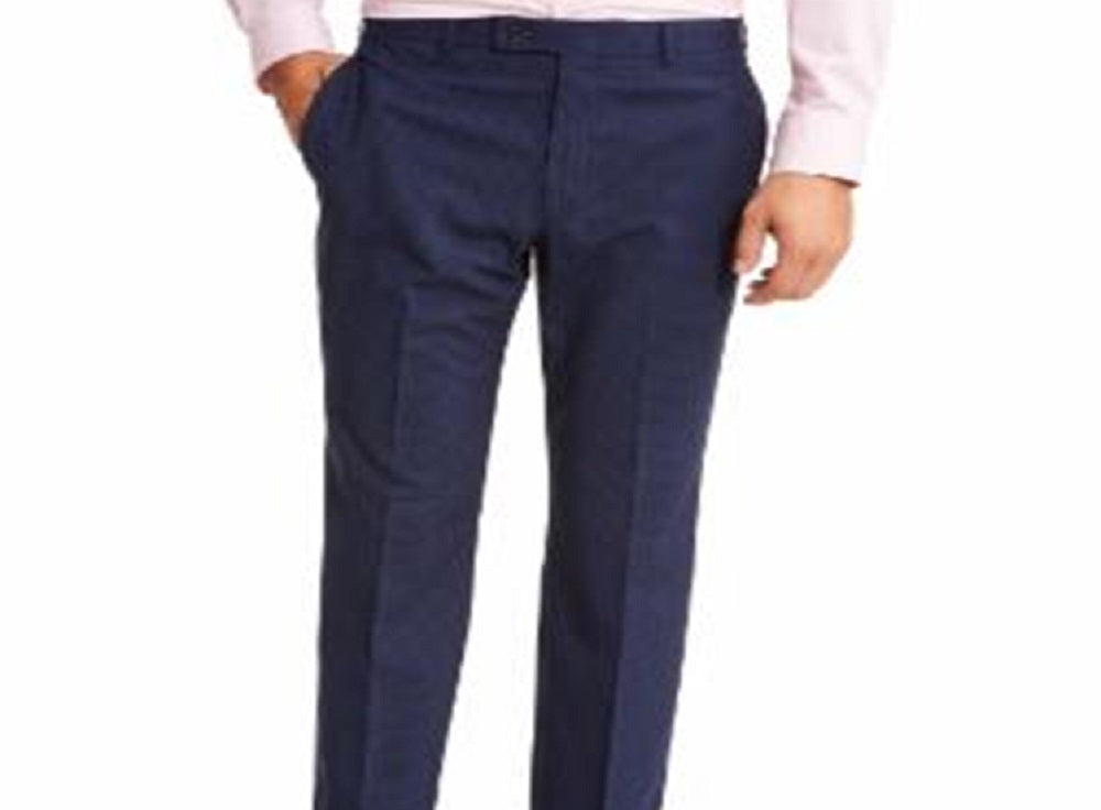 Calça social Ralph Lauren Classic Fit Ultraflex Stretch Mini Grid Masculina Azul Tamanho 32X30