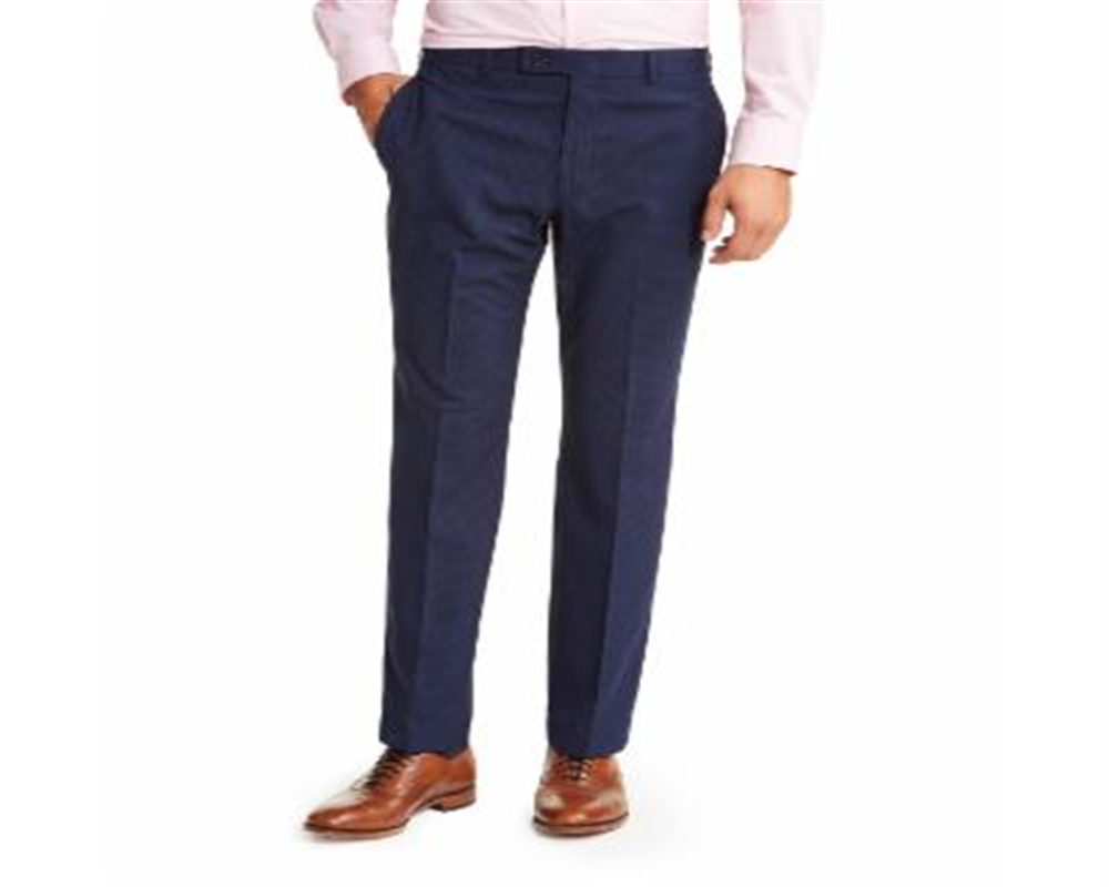 Calça social Ralph Lauren Classic Fit Ultraflex Stretch Mini Grid Masculina Azul Tamanho 32X30