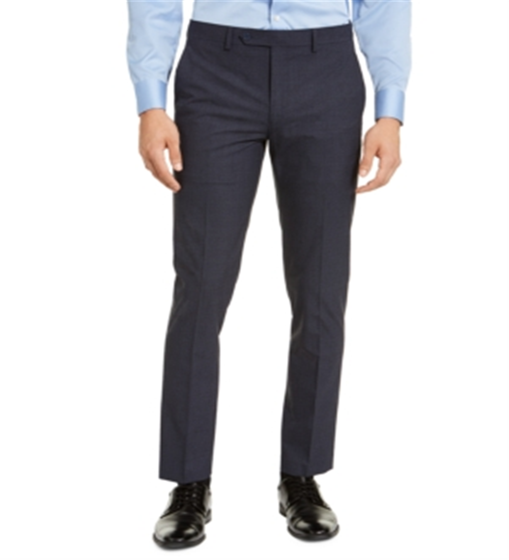 Calça social masculina Calvin Klein Skinny Fit Infinite Stretch Check Azul Tamanho 32X32