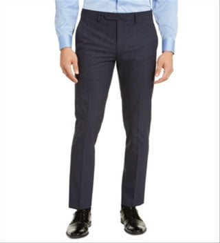 Calça social masculina Calvin Klein Skinny Fit Infinite Stretch Check Azul Tamanho 32X32