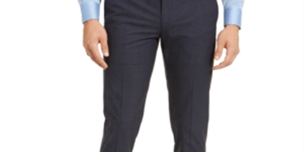 Calça social masculina Calvin Klein Skinny Fit Infinite Stretch Check Azul Tamanho 32X32