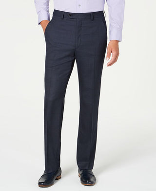 Calça elástica Alfani masculina com janela xadrez slim fit, azul, tamanho 32x32