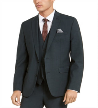 Bar III Men's Slim Fit Active Stretch Solid Suit Jacket Green Size 40