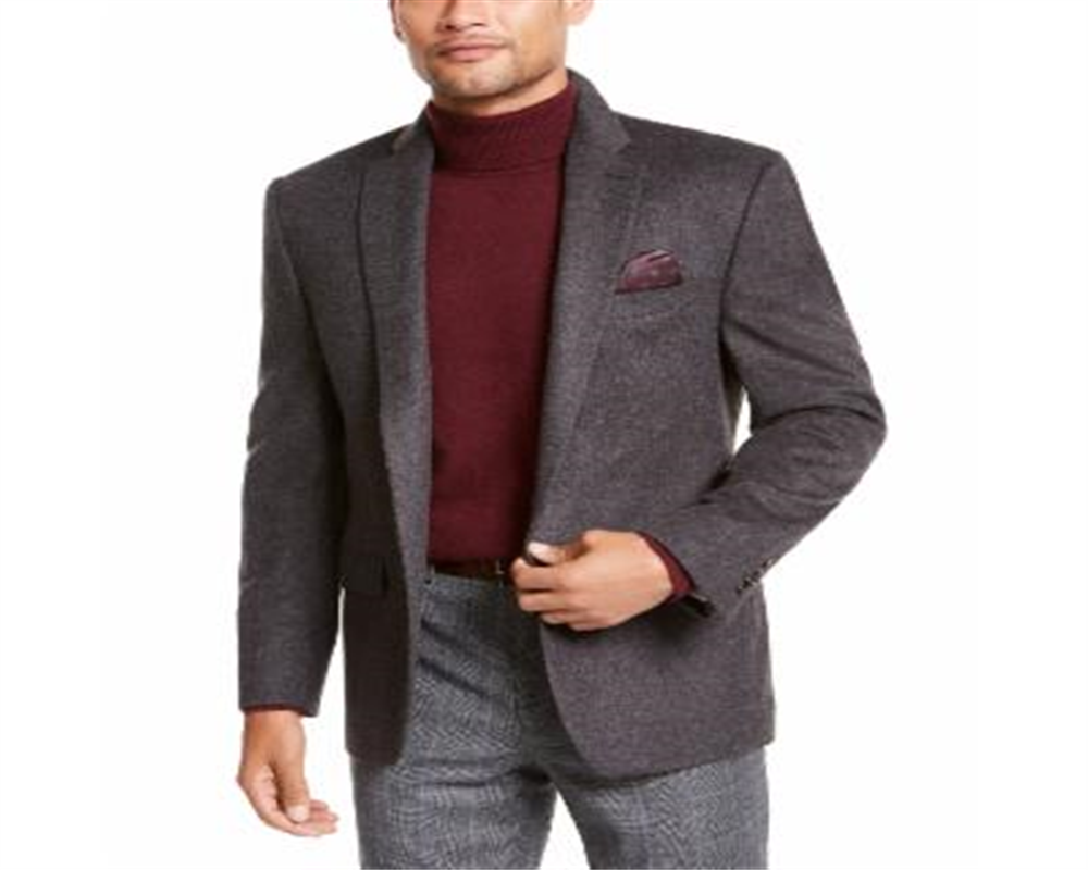 Ralph Lauren Masculino Trespassado Regular Fit Sport Coat Cinza Tamanho 44