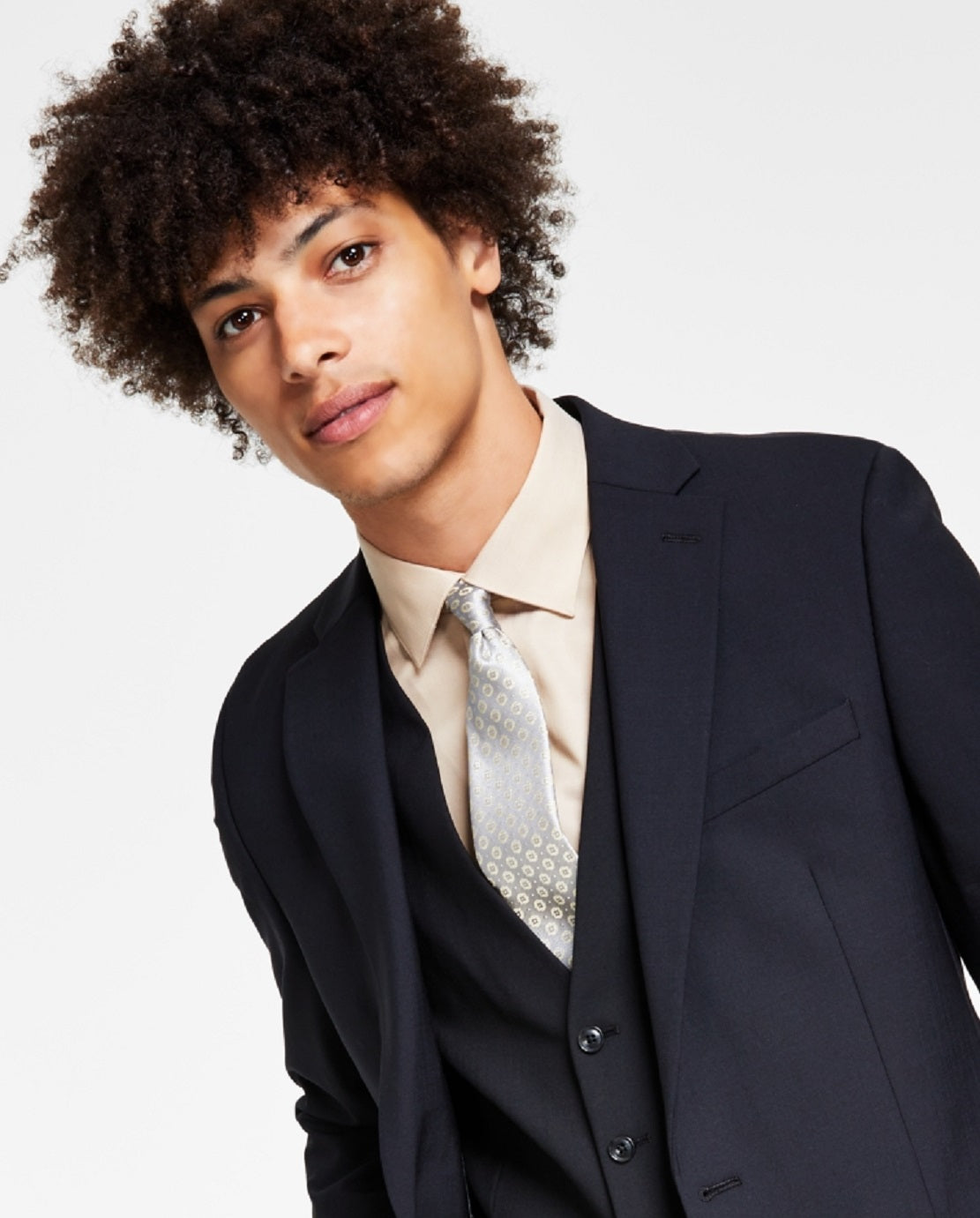 Bar III Jaqueta de lã slim fit masculina preta tamanho 36