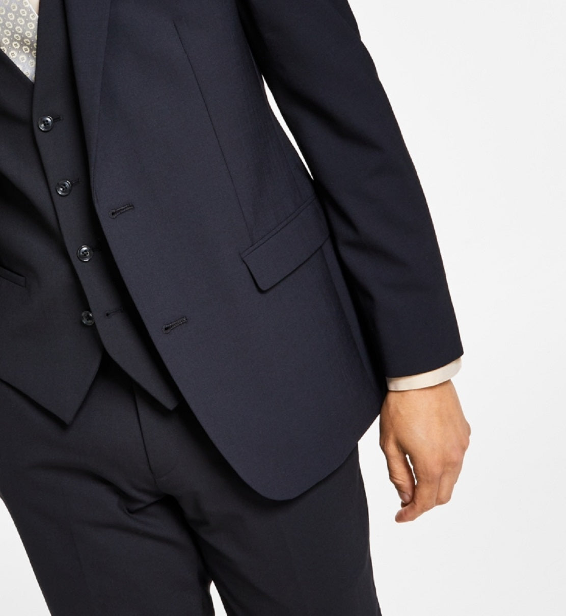 Bar III Jaqueta de lã slim fit masculina preta tamanho 36