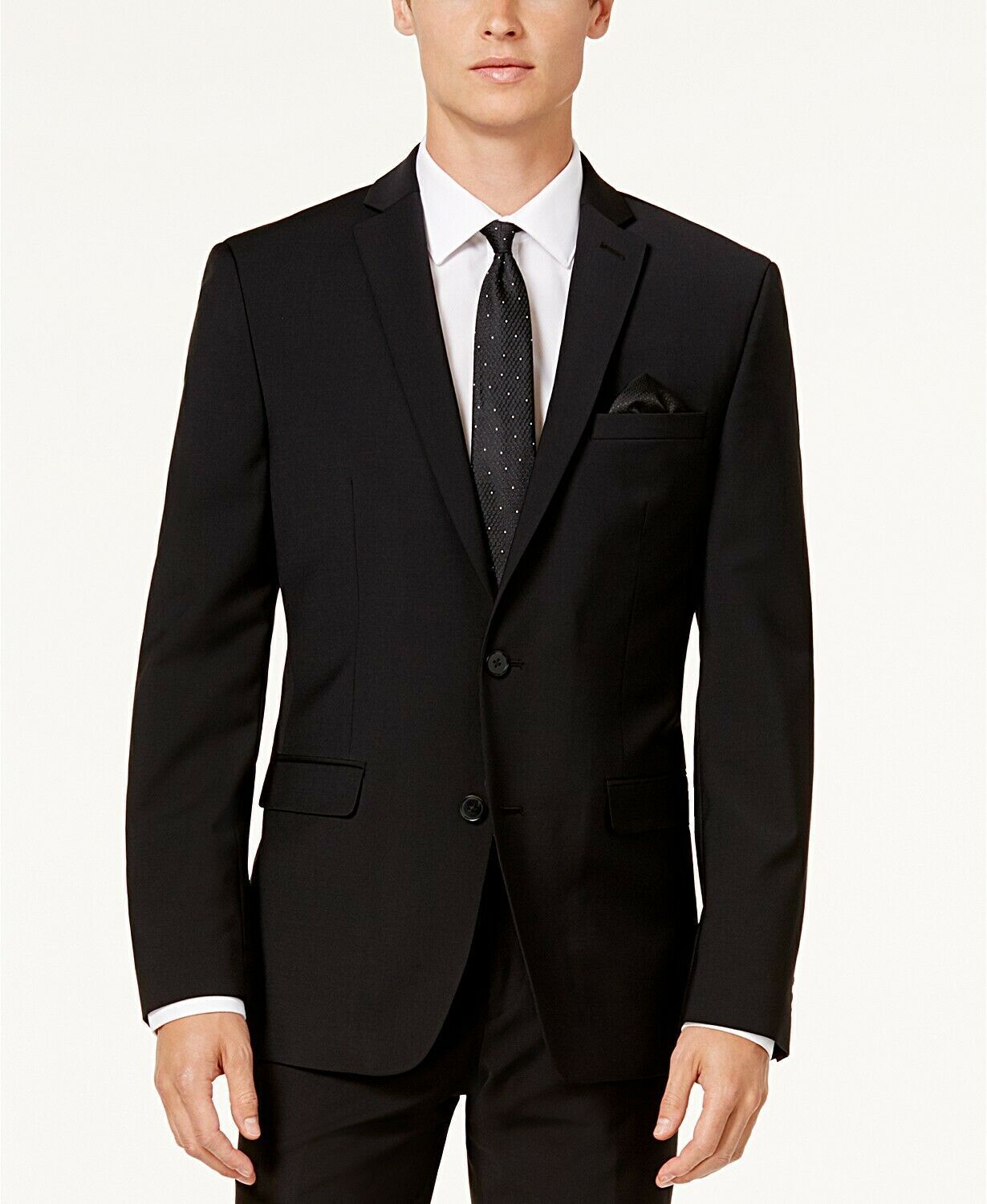 Bar III Jaqueta de lã slim fit masculina preta tamanho 38
