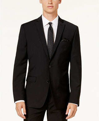 Bar III Men's Slim Fit Wool Suit Jacket Black Size 38